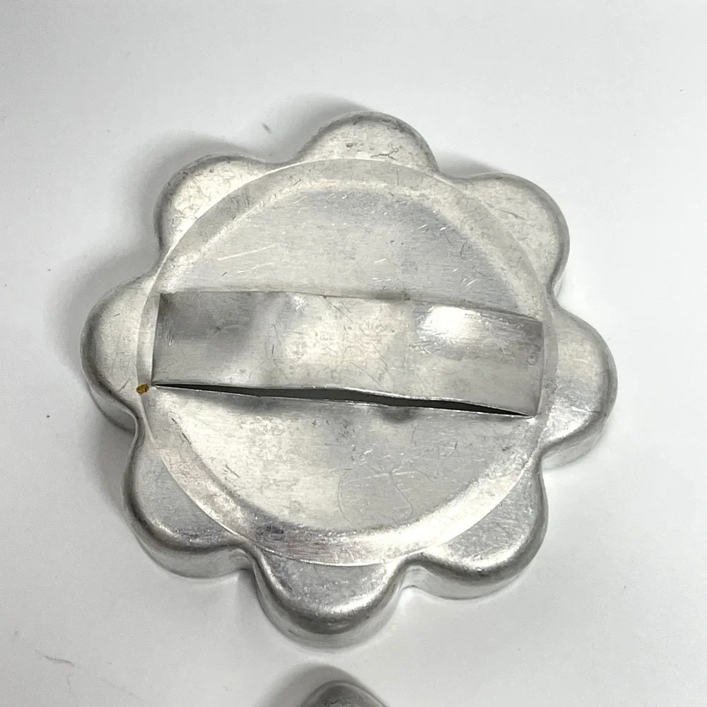 Vintage 1960s Aluminum Cookie Cutters Handles Holidays Christmas Farmhouse